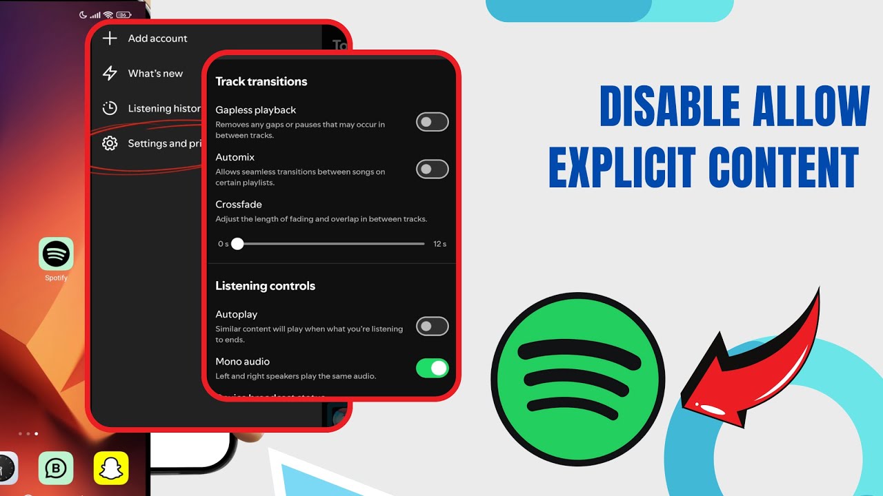 Disable to Allow Explicit Content On Spotify. |Technologyglance