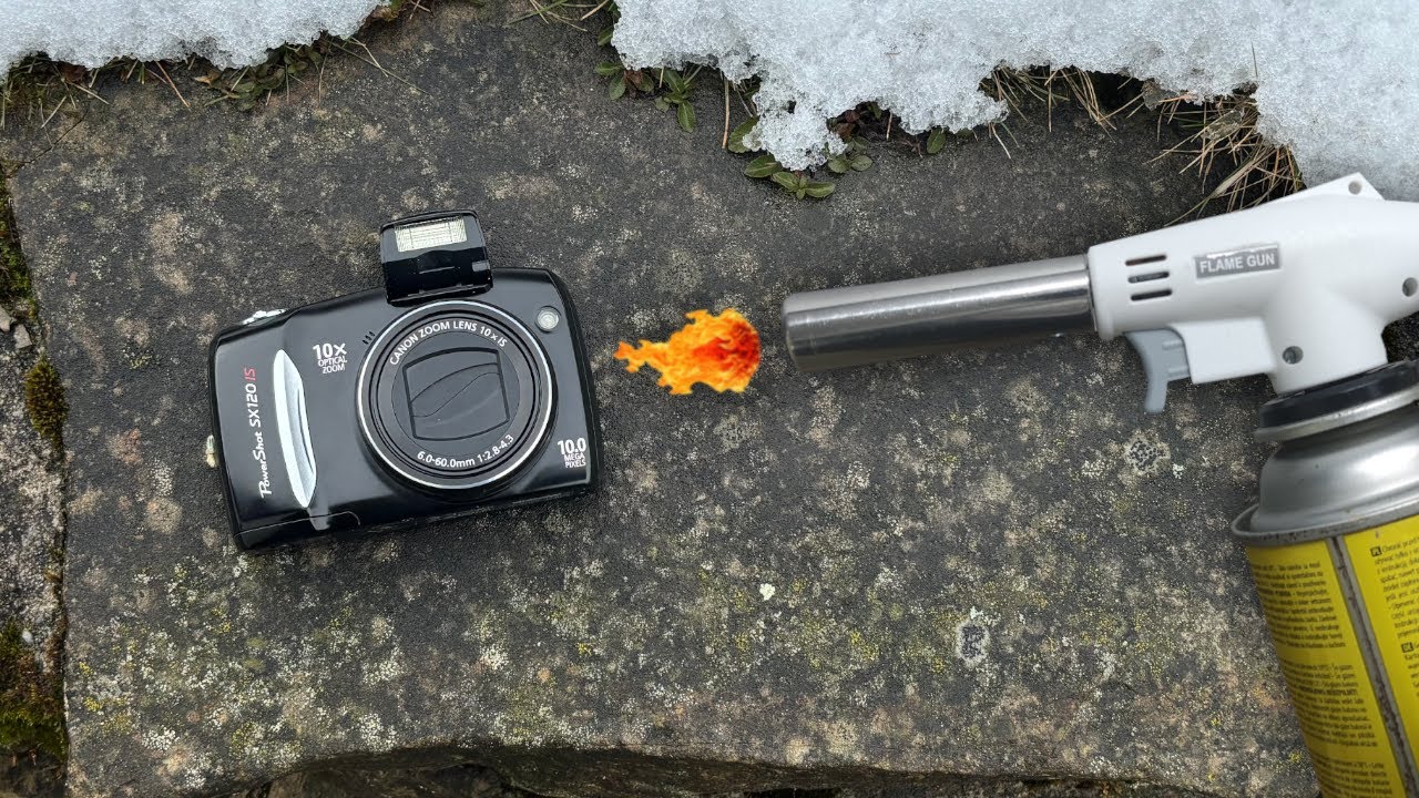 BURNING CAMERA BY GAS TORCH! - Experiment