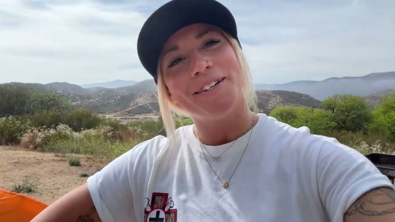 Female BMX rider talking into the camera