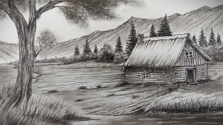 Download Lagu How to draw a house using a charcoal pensil MP3