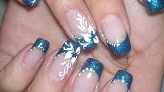 nail french elegant simple flower tip nails tutorial manicure combination fingernail easy gel