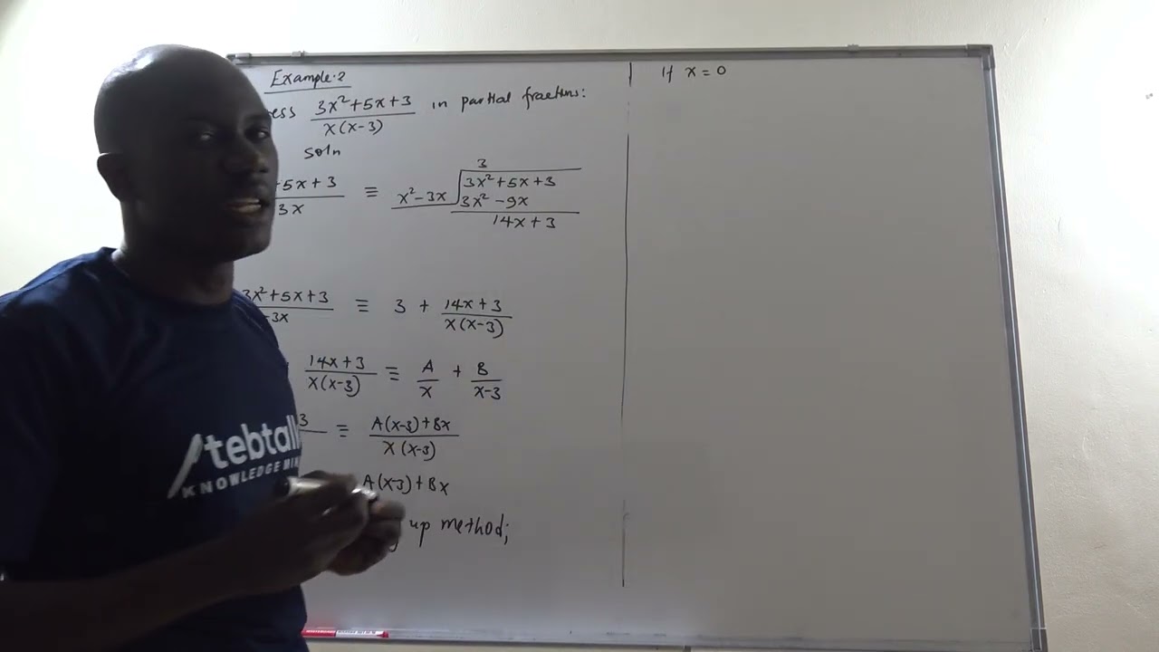 EXAMPLES OF PARTIAL FRACTION INVOLVING  IMPROPER FRACTIONS