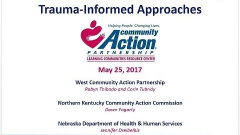 Learning with the Learning Community Trauma Informed Approaches to Alleviating Poverty