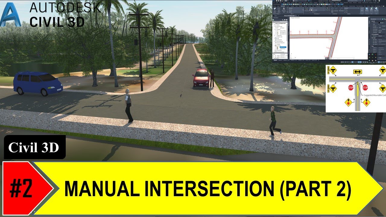 Civil 3D #2 Manual Intersection (Membuat Persimpangan) part 2 - YouTube