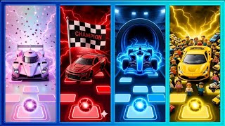 Lamborghini vs NASCAR - Yellow Lightning vs Red Drift Tiles Hop EDM Rush! screenshot 5