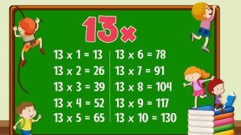 13-x1-13 Multiplication,Table of Thirteen Tables Song Multiplication Time of tables - MathsTables