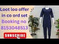 Fashion Hub is live 3 pm | booking no 8153048513 | Co ord set in sale......