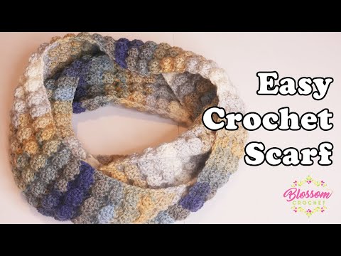 Crochet The Pebble Cove Scarf - EASY TWO Row Repeat for beginners