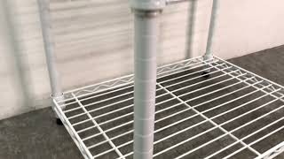 □HOME ERECTA ホームエレクター メタルラック スチールラック シェルフ ワイヤーシェルフ 収納棚 ホワイト 白 約60×45×101cm □23010604