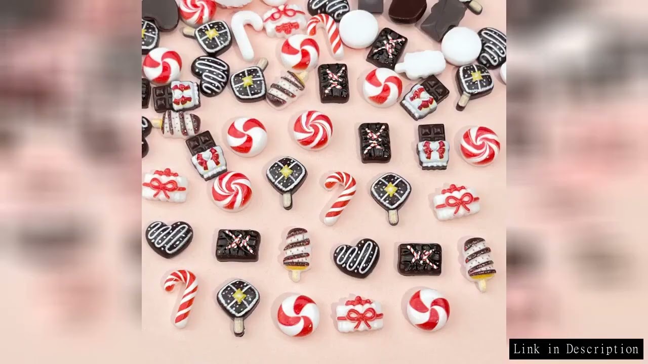 50pcs Resin Mini Christmas chocolate Decor Cartoon Magic Wand Cake Popsicle Figurine Flatback Stone
