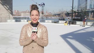 Ice Skate Under The Brooklyn Bridge At Glide Rink | New York Live TV