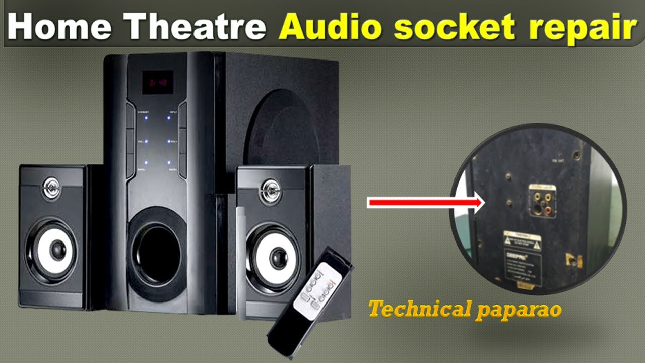 How to repair home theatre audio socket.replace home theatre jacks. YouTube