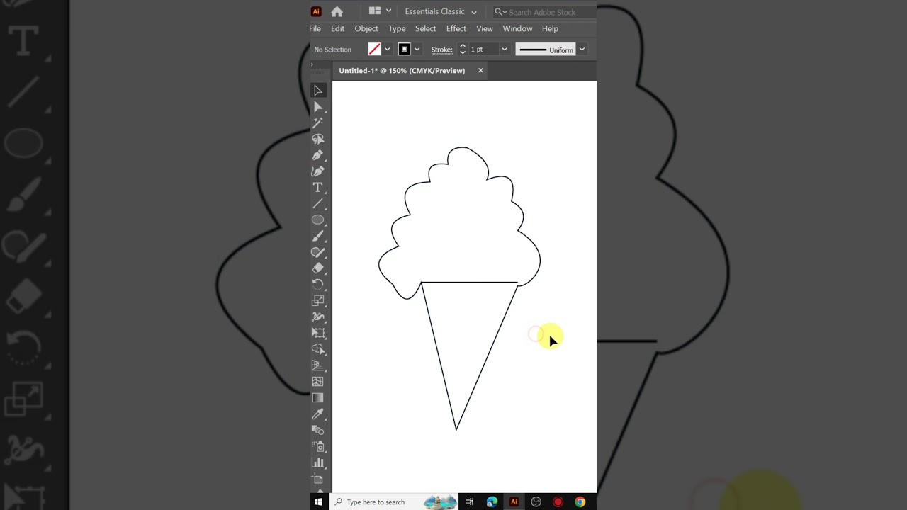 How to Create a 3D Ice Cream Cone in Adobe Illustrator | Beginner Friendly Tutorial