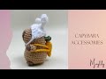Crochet Capybara Accessories: Strawberry, Bunny, Carrot &amp; Bear