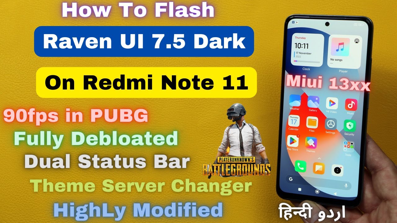 How 2 Flash Raven UI 7.5 Android 12 On Redmi Note 11 اردو हिन्दी - YouTube
