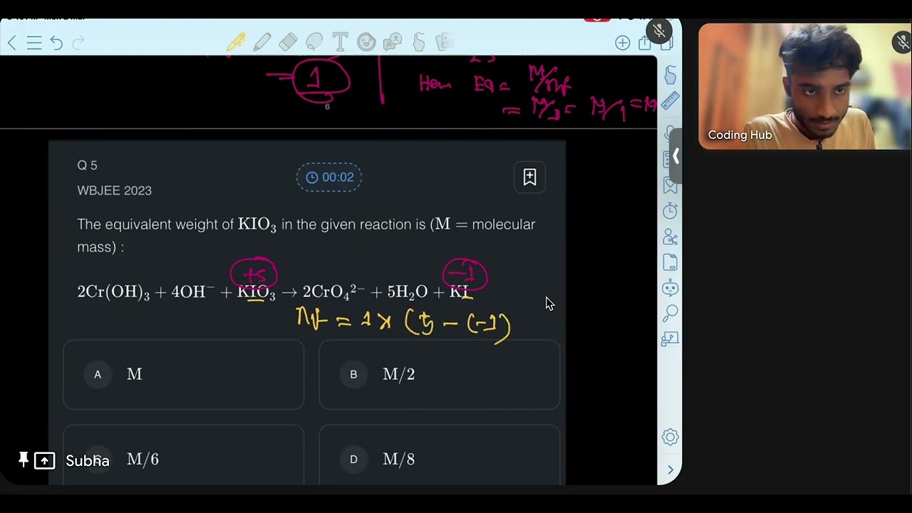 Окислительно-восстановительная реакция. Решение задач из сборника WBJEE за 10 лет.