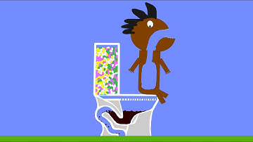 【Algodoo】Mentos cola ～Unclogging toilets and pipes～　メントスコーラでトイレと配管スッキリ