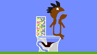 【Algodoo】Mentos cola ～Unclogging toilets and pipes～　メントスコーラでトイレと配管スッキリ