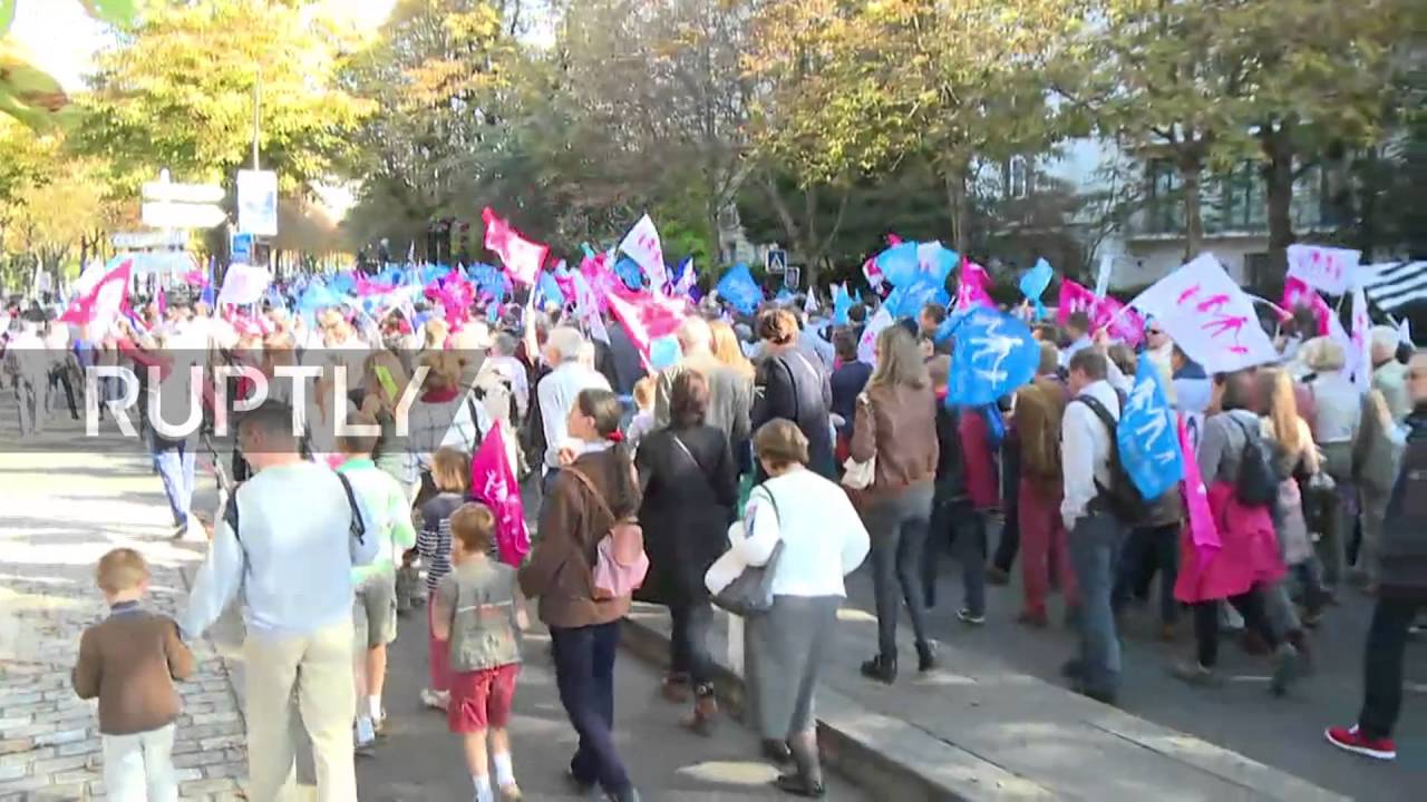 France Thousands March In Paris Against Same Sex Marriage Youtube