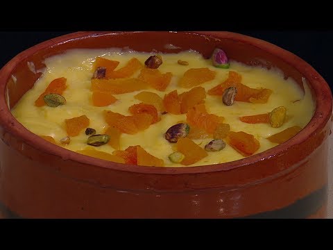 طريقة عمل كاسترد بالمشمشية بالكنافة