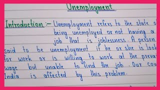 Essay On Unemployment