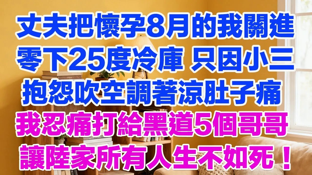 丈夫把懷孕8月的我關進零下25度冷庫 只因小三抱怨吹空調著涼肚子痛我忍痛打給黑道5個哥哥讓陸家所有人生不如死！#正能量 #故事分享 #生活經驗 #情感