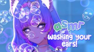ASMR Washing Your Dirty Ears🧼Towel Rubs, Foaming Cleanser, Water Globes