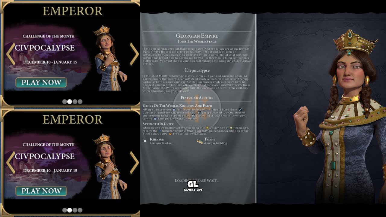 CiV 6 - Challenge of December - CIVPOCALYPSE - Emperor Difficulty - Tamar of Georgia endures!!!