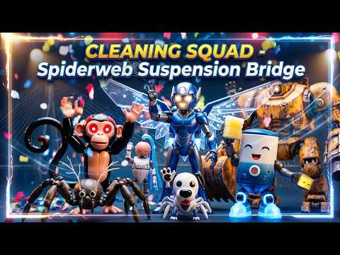 Robot Wisdom Weaves Glowing Bridge For Epic Cleaning Tech Mission | Cleaning Squad
