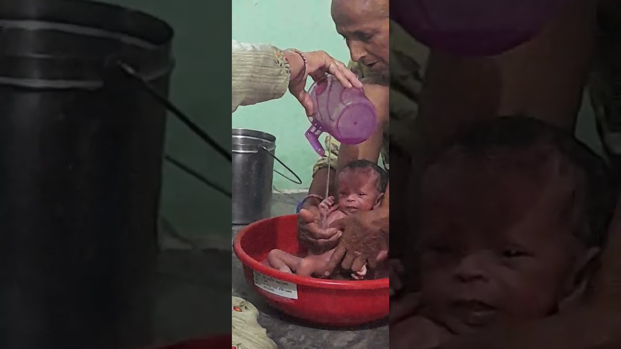  Aayu's First bath after birth #viralvedio #trending 