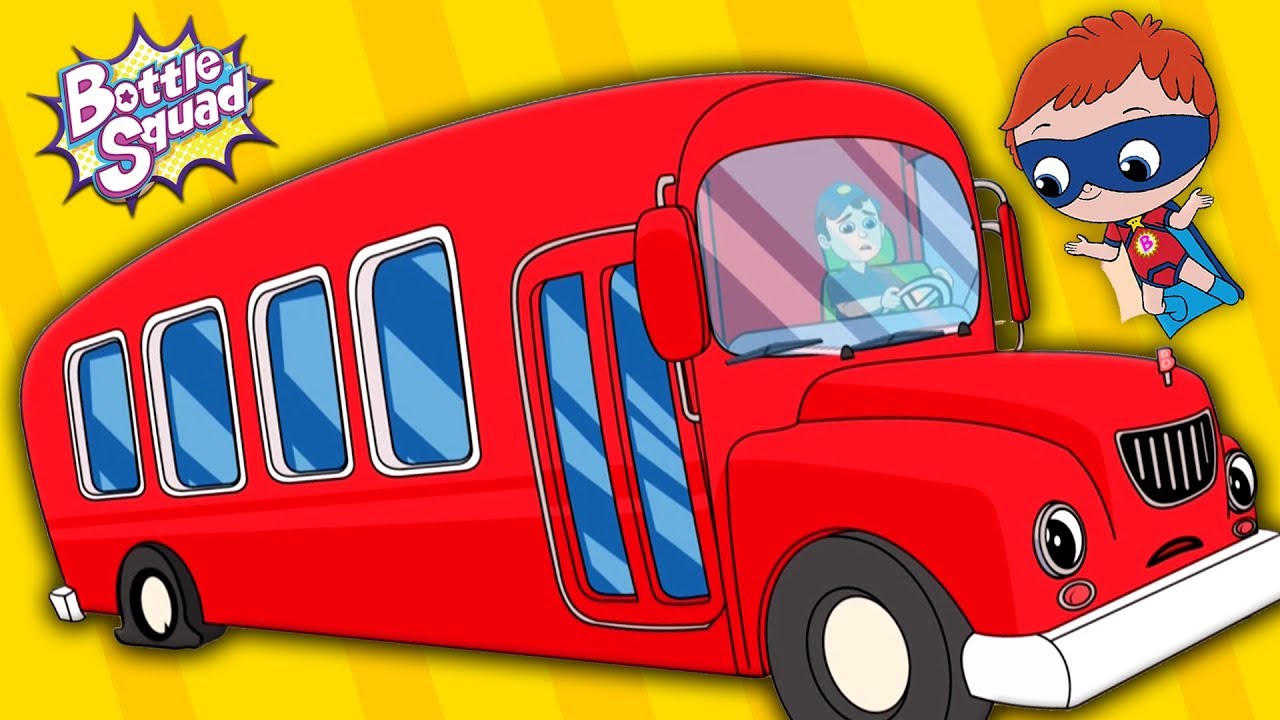 The Wheels On The Bus Bottle Squad Cartoons Nursery Rhymes Baby Videos Kids Rhymes YouTube