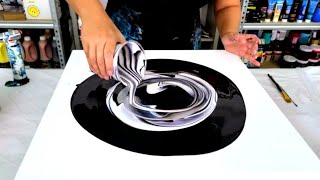 Would you Believe this is BLUE and RED Rings of Invisible Color! - Pearl Paints - Acrylic Pouring