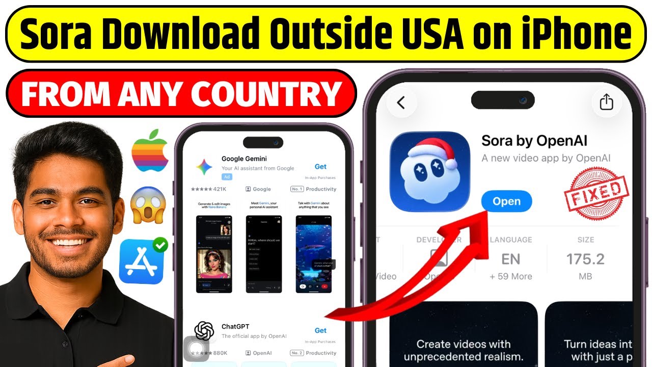 How to Download Sora By OpenAI App Outside USA on iPhone | Sora App Not Available on App Store Fixed