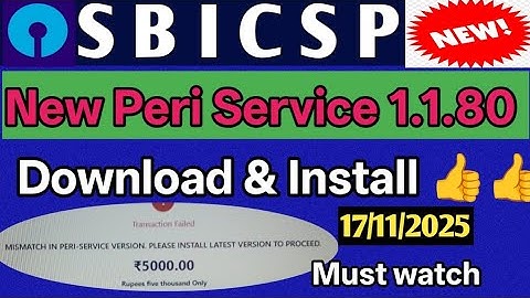 Sbi CSP !! New Peri Service!! 1.1.80 !! Kahase Download kar !! Kaise Install kare !!