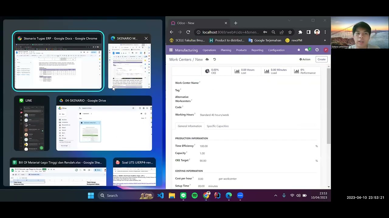 [Manufacturing -2] Pembuatan Work Centre di Odoo 16 - YouTube