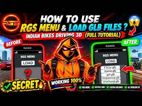 How To Use RGS Menu & Load GLB Files? 😱🔥 | Indian Bikes Driving 3D (FULL TUTORIAL)