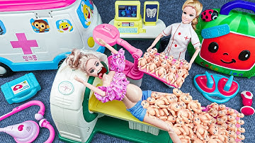 12 Minutes Satisfying Barbie Doctor Toy ASMR, Pregnant Doll Set, Disney Princess Carriage Toy Set
