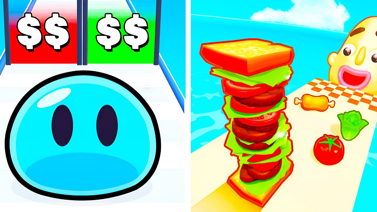 Slime Run Race VS Sandwich Runner 🟢🥪 All Levels Max Update Walkthrough Mobile NEW Gameplay S1RX