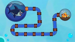 Save the fish all levels / pull the pin updated fish save gameplay / Satisfying mobile games screenshot 1