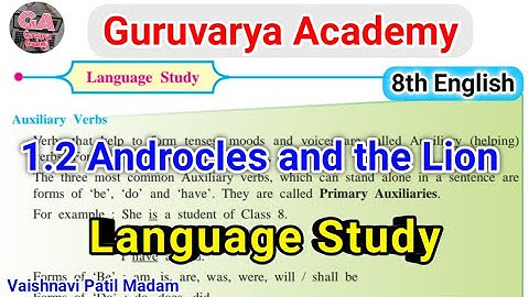 1.2 Androcles and the lion language study|Class 8 english chapter 1.2 Androcles and the lion languag