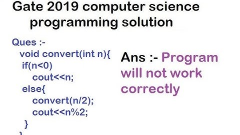 gate 2019 cs | programming solution | hindi | part 6