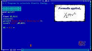 C Code10 - Kinetic Energy screenshot 2