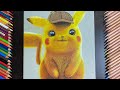 Asmr drawing detective pikachu  renj art studio