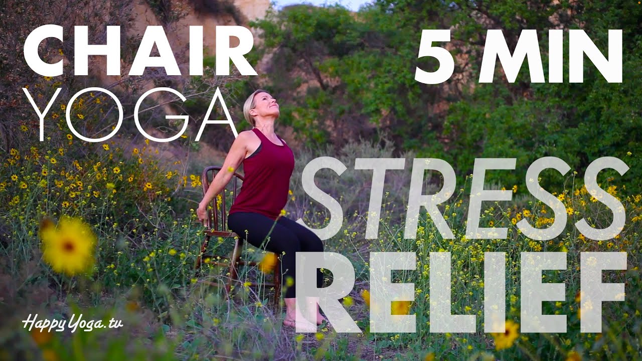 5 Min Chair Yoga for Stress Relief YouTube