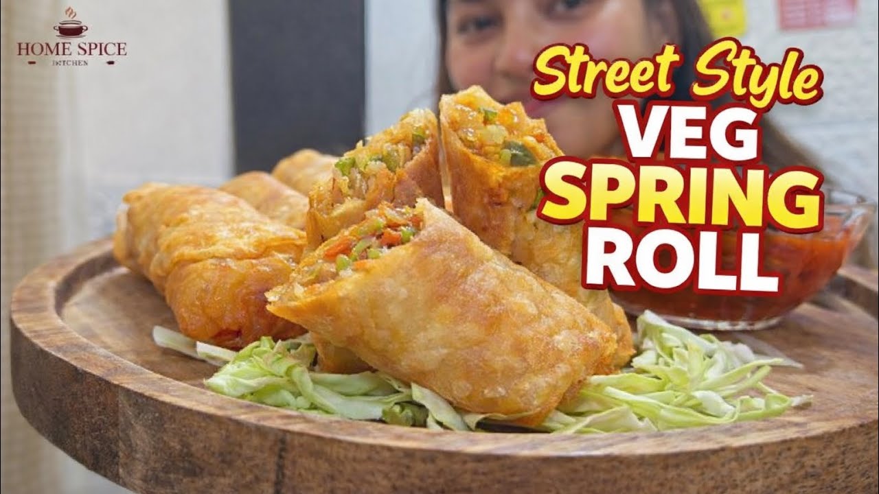 Street Style Veg Spring Roll Recipe | Crispy & Chatpata Evening Snack 😍 #shorts #homespicekitchen 