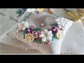 프랑스자수 꽃자수 사각핀쿠션 Flower embroidery Fin Cushion