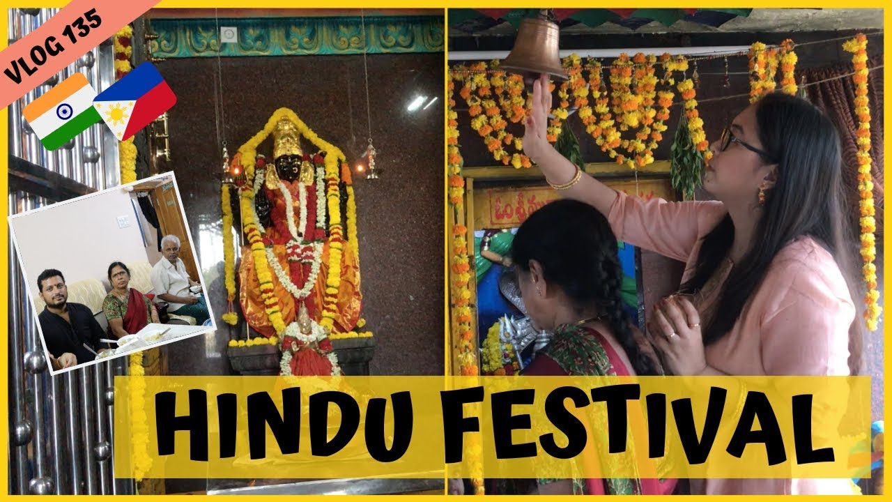CELEBRATING HINDU FESTIVAL IN INDIA II Filipino Indian Family Vlog # 135 indian cooking vlogs