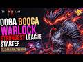 OOGA BOOGA WARLOCK BUILD - lvl 0 to 70 Strongest league Starter| Diablo 4 Lord of Hatred