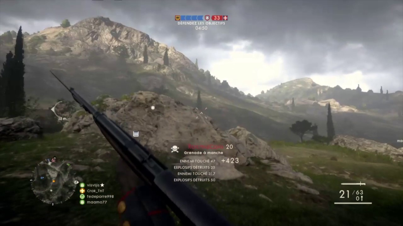 Battlefield 1 - THROW A GRENADE AND KILL HALF TEAM!