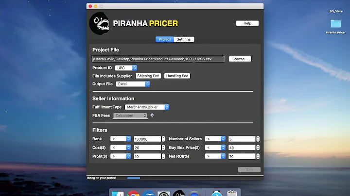 Piranha Pricer Tutorial - Options and File Output